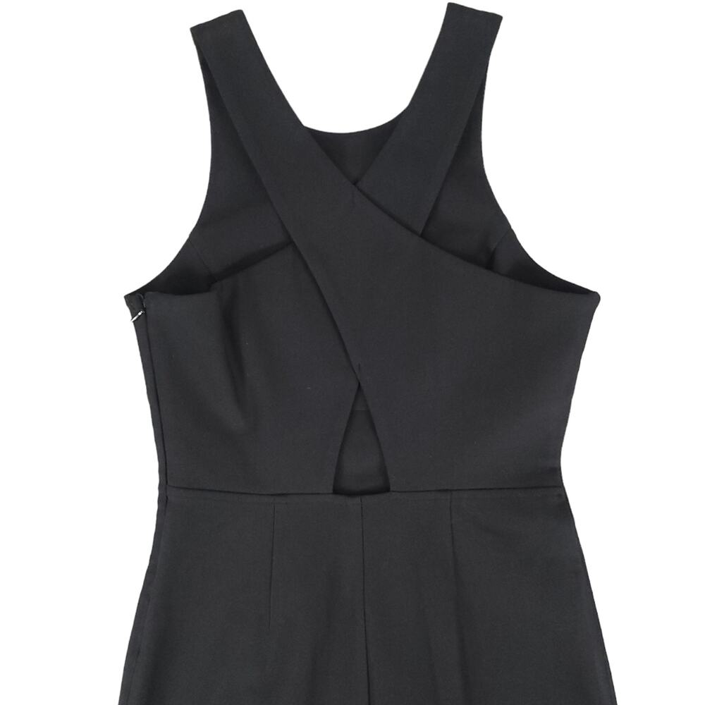Adelyn Rae Sleeveless High Low Dress Black White Lace Trim - Picture 7 of 10